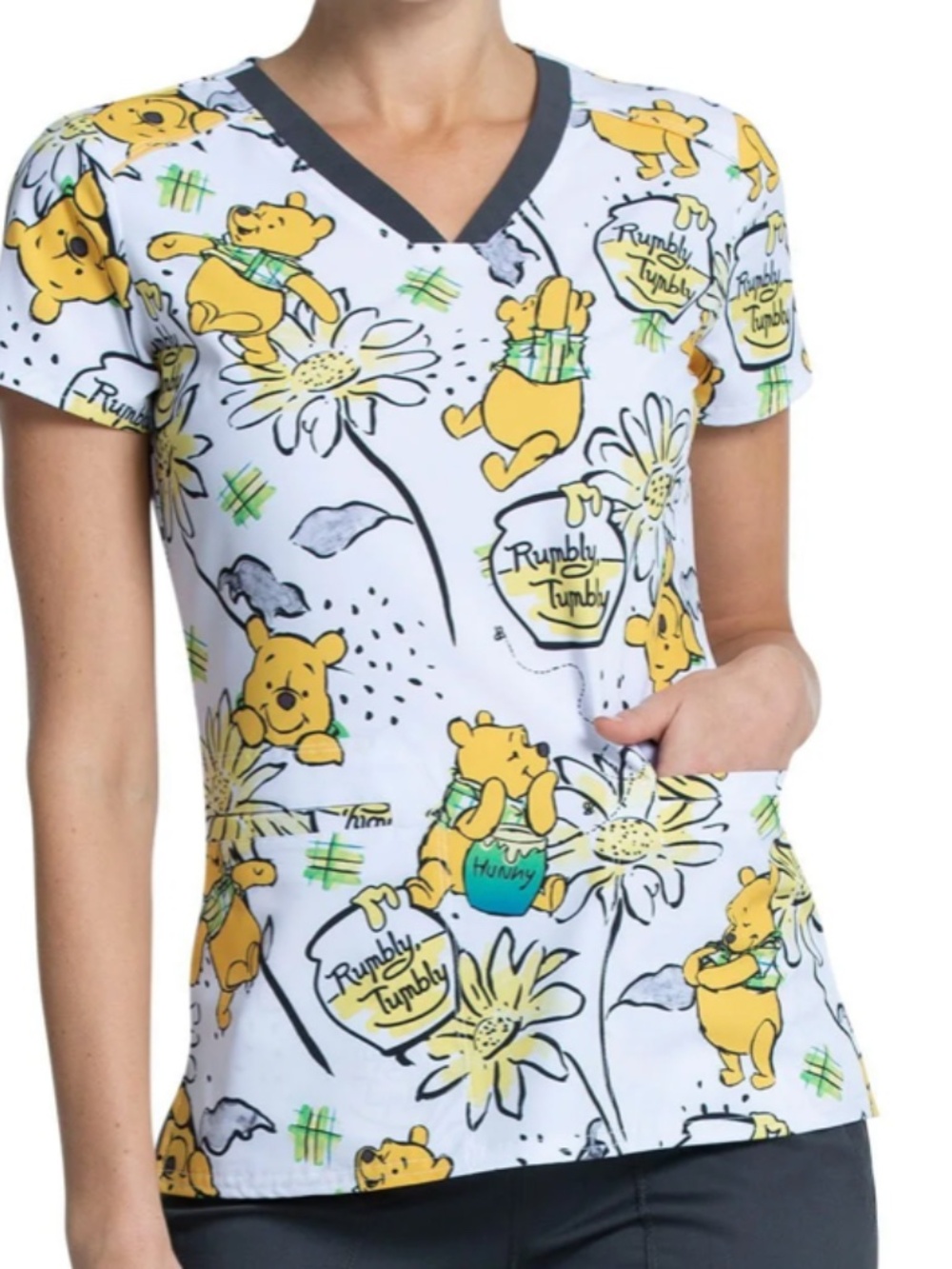 Winnie The Pooh Tooniforms V Neck Scrub Top